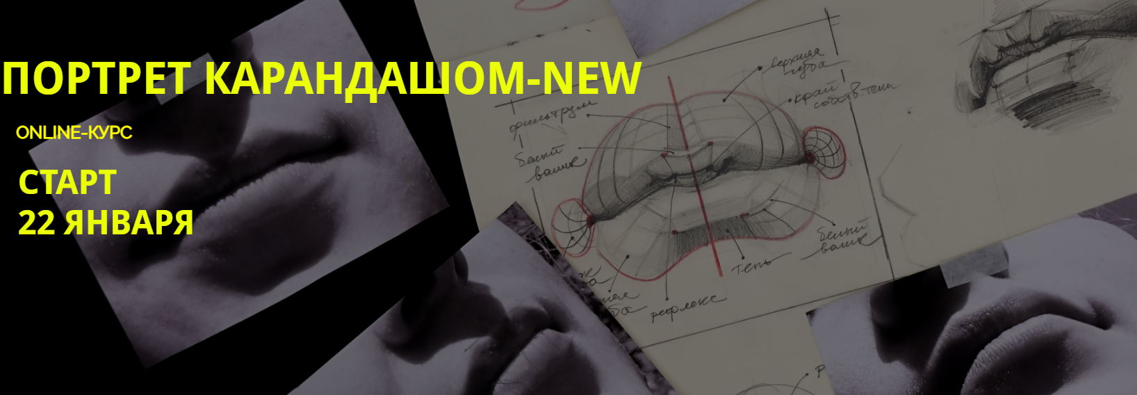 13.SCHOOL Полина Ишханова Портрет карандашом NEW! 2020 слив курса