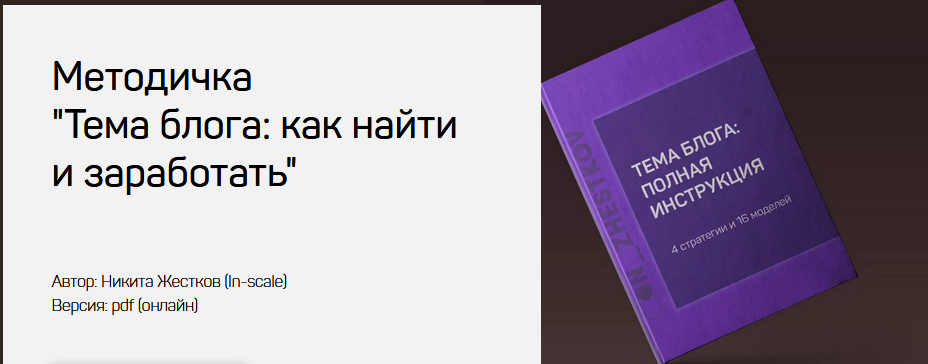 Никита Жестков Методичка «Тема блога: как найти и заработать» 2021 слив курса