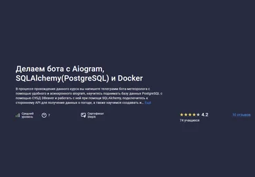 Александр Бабаев Stepik Делаем бота с Aiogram, SQLAlchemy PostgreSQL и Docker 2022 слив