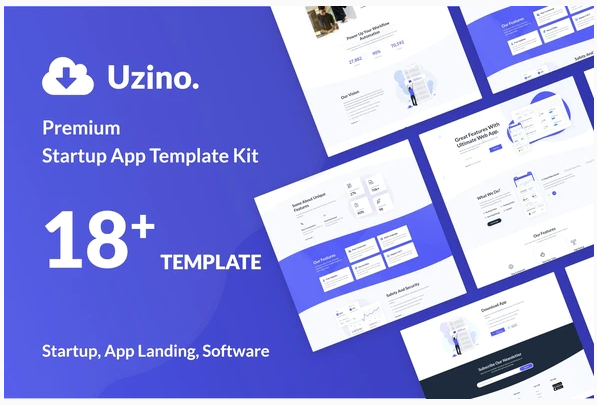 Themeforest Uzino - Startup App Elementor Template Kit слив курса