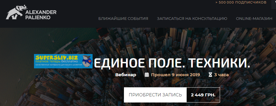 Александр Палиенко Единое поле. Техники слив курса