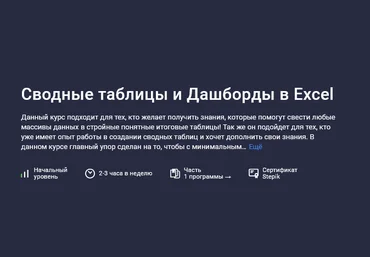 Лариса Зубенкова Stepik Сводные таблицы и Дашборды в Excel 2025 слив