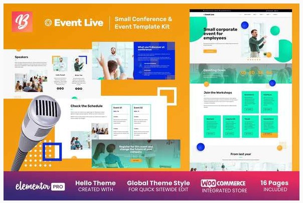 Themeforest EventLive - Small Conference & Event Elementor Template Kit слив курса