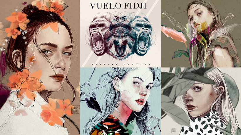 Domestika Elena Garnu - Иллюстрированные портреты в Procreate 2020 слив курса